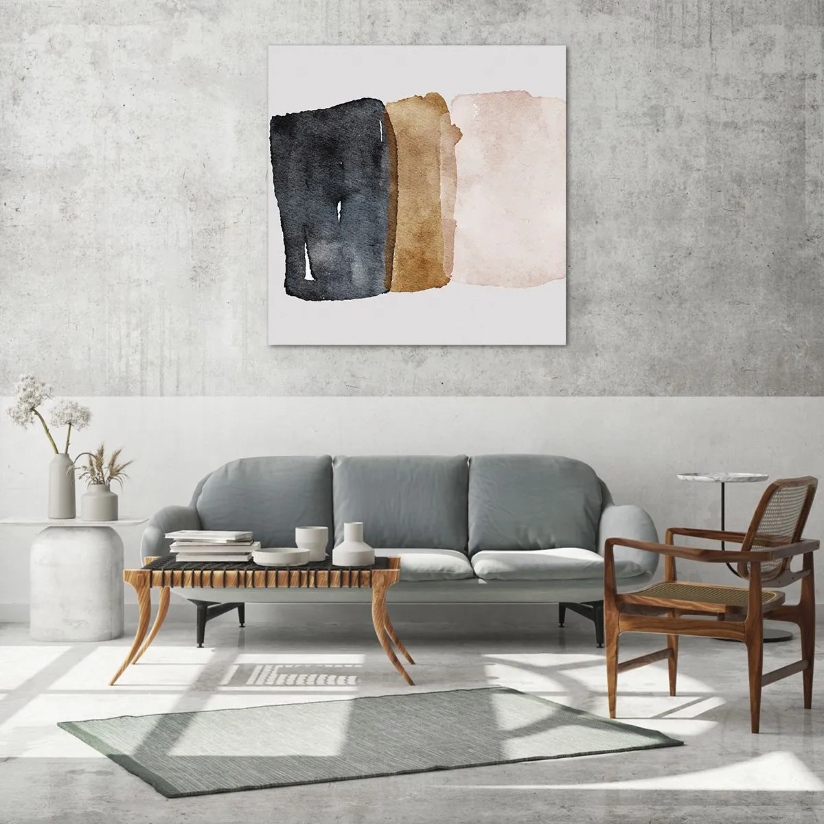 Quadro su vetro - Composizione di colori della terra - 70x70 cm