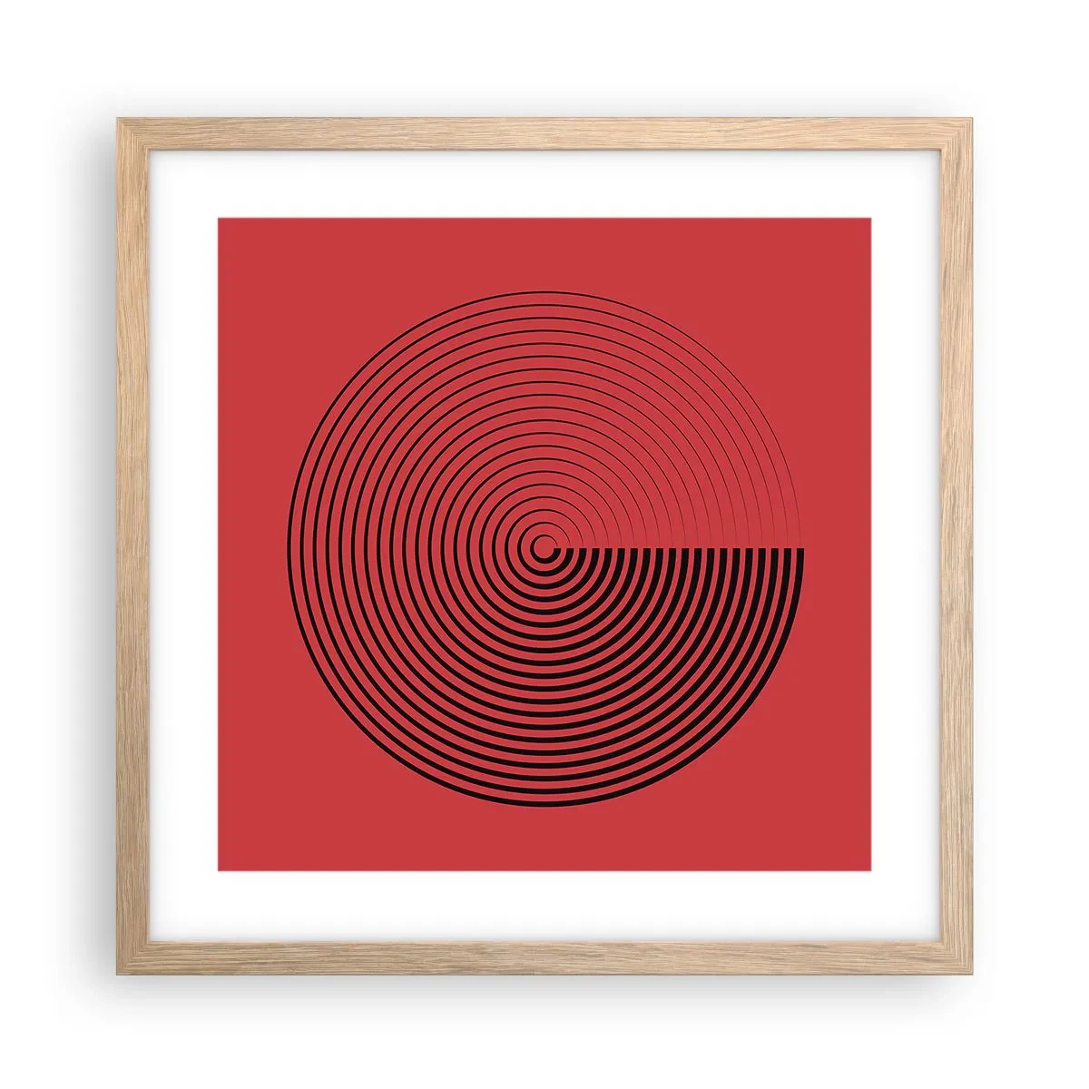 Poster in cornice rovere chiaro - Movimento circolare - 40x40 cm