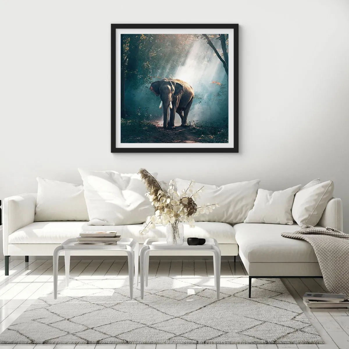 Poster in cornice nera - Tranquilla passeggiata - 40x40 cm