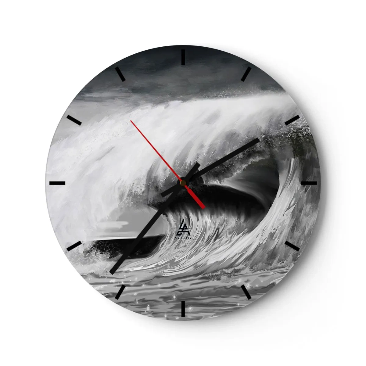 Orologio da parete - Orologio in Vetro - La furia dell'oceano - 40x40 cm