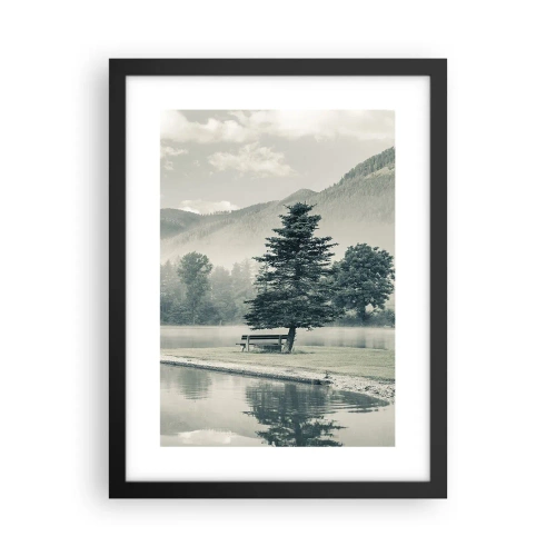 Poster in cornice nera - Il lago dorme ancora - 30x40 cm