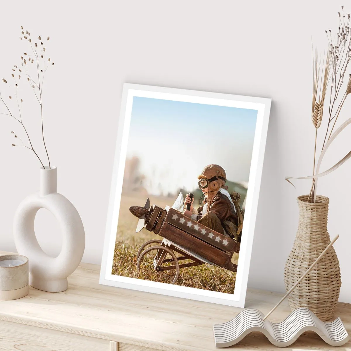 Poster in cornice bianca - Decollo verso i sogni - 61x91 cm