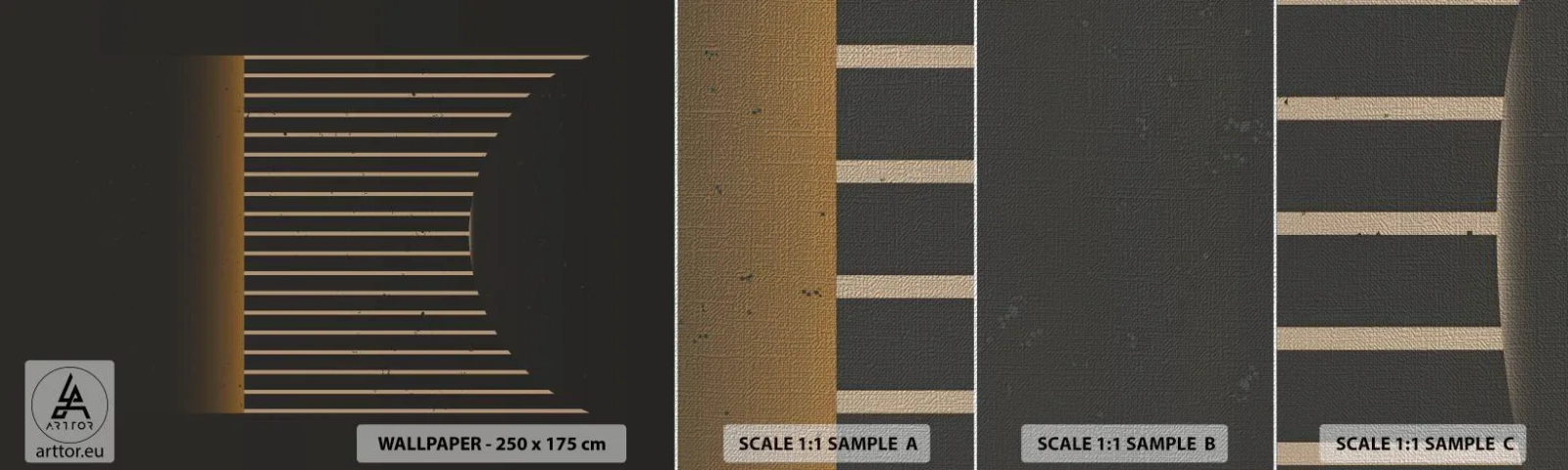 Campione di Fotomurale Premium Canvas - Esaminare l'oscurità - Astrazione, Pezzo, Linea artistica - 100x30 cm