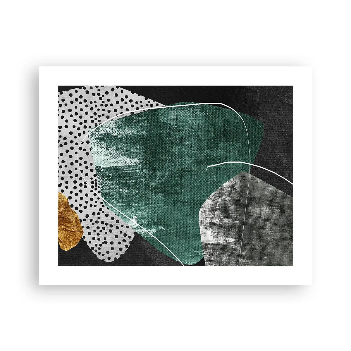 Poster - Astrazione colorata con petalo d'oro - 50x40 cm