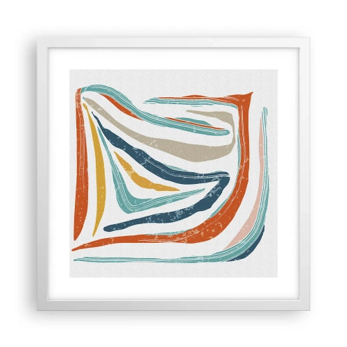 Poster in cornice bianca - Astrazione piacevolmente sorridente - 40x40 cm