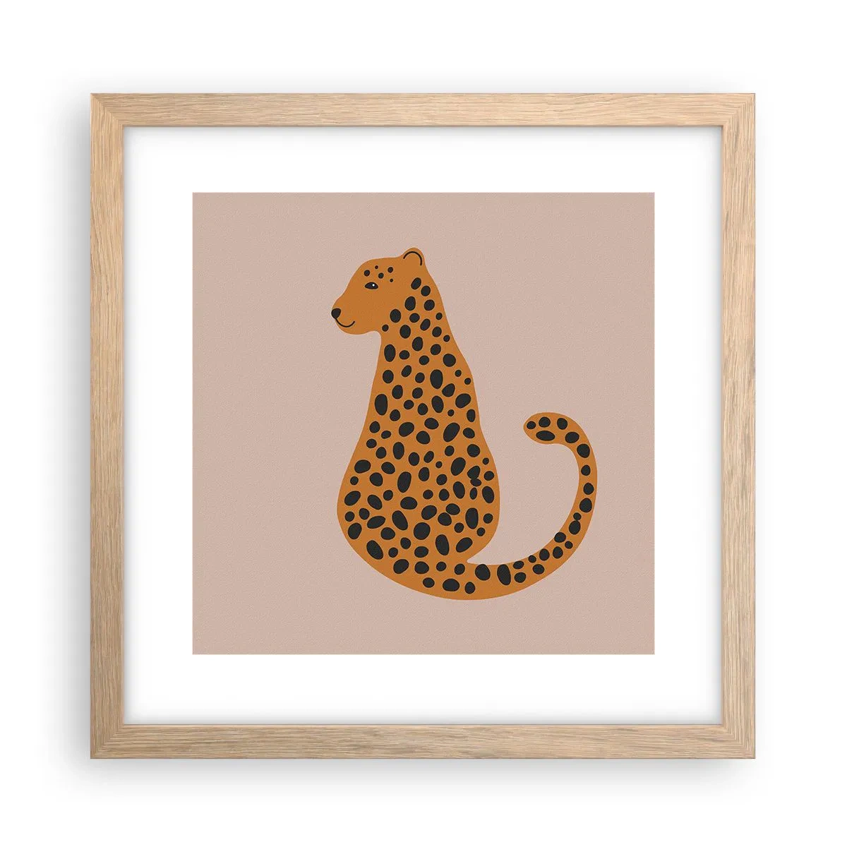 Poster in cornice rovere chiaro - Il leopardo è un motivo di moda - 30x30 cm