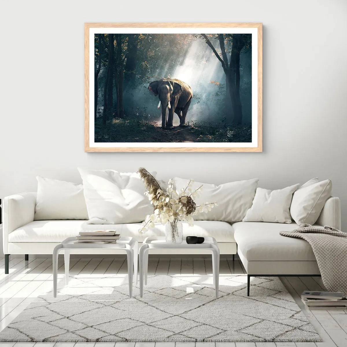 Poster in cornice rovere chiaro - Tranquilla passeggiata - 50x40 cm