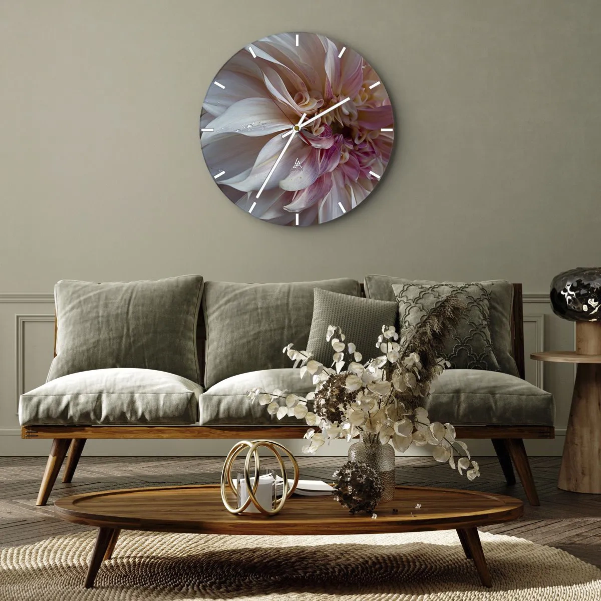 Orologio da parete - Orologio in Vetro - Freschezza in fiore - 40x40 cm