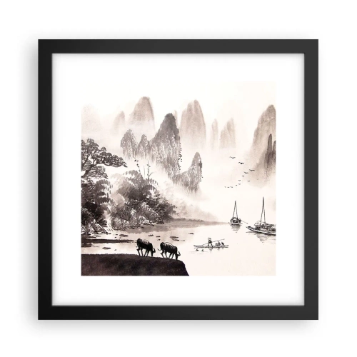 Poster in cornice nera - L'esotica quotidianità dell'Oriente - 30x30 cm