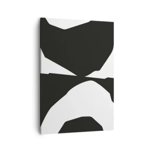 Quadro su tela - Stampe su Tela - Motivo astratto a contrasto in bianco e nero - 50x70cm - Positivo - negativo - Decorazione murale moderna per soggiorno e camera da letto ARTTOR