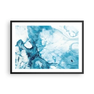 Poster in cornice nera - Motivo astratto nei toni del blu - 70x50cm - Concerto di blu - Decorazione murale moderna per soggiorno e camera da letto ARTTOR