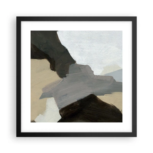Poster in cornice nera - Astrazione: il crocevia del grigio - 40x40 cm