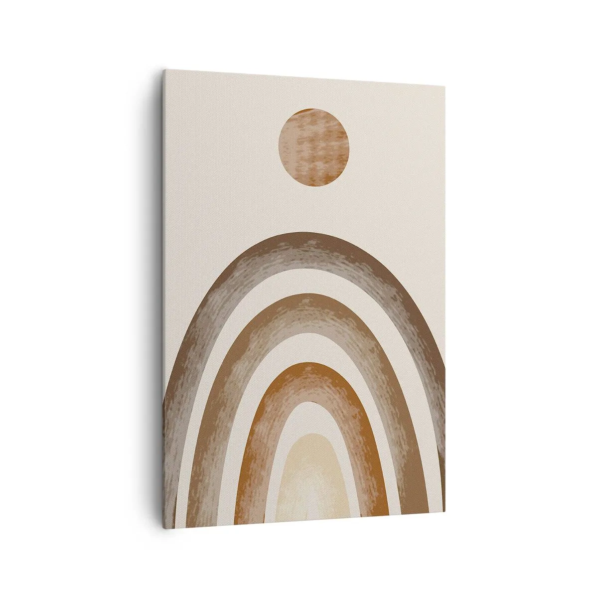 Quadro su tela - Stampe su Tela - Motivo planetario geometrico nei toni del marrone - 70x100cm - In una galassia lontana - Decorazione murale moderna per soggiorno e camera da letto ARTTOR