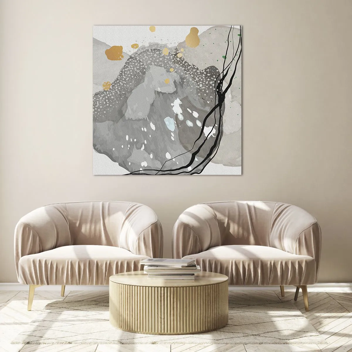 Quadro su vetro - Composizione organica - 30x30 cm