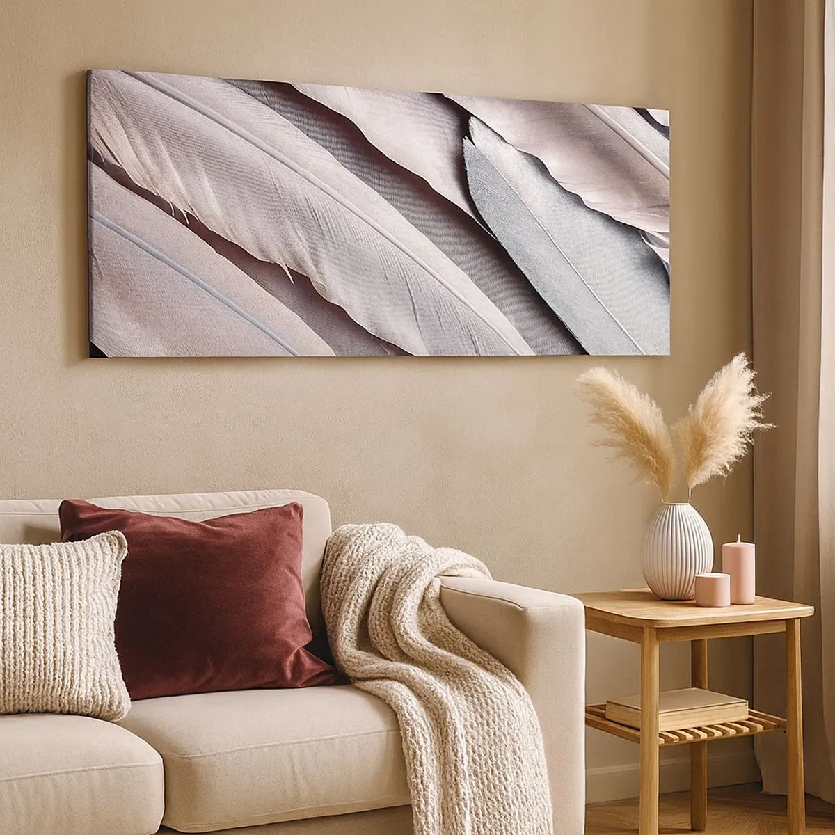 Quadro su tela - Stampe su Tela - Argento rosato - 100x40 cm
