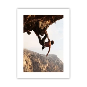 Poster - Il mondo ristretto in una mano sul bordo del masso - 30x40 cm