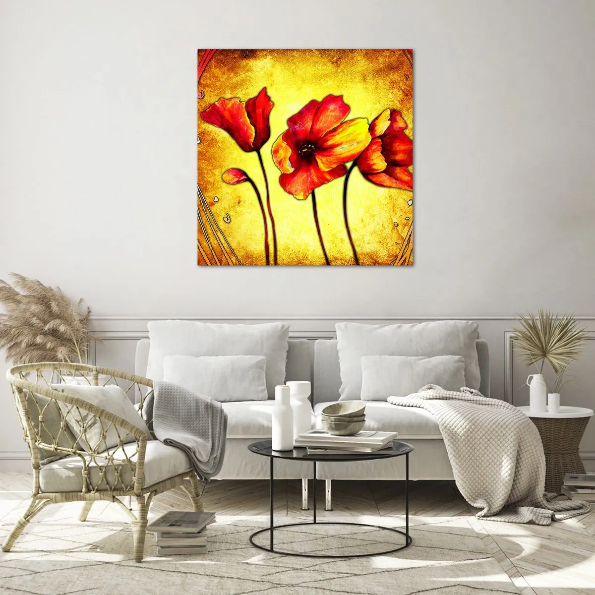 Quadro su vetro - Decorazione Art Nouveau - 60x60 cm