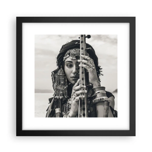Poster in cornice nera - La musica dell'oriente - 30x30 cm