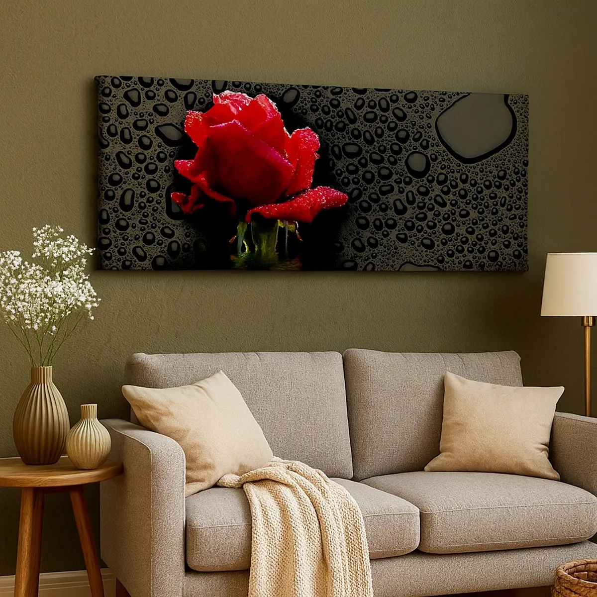 Quadro su tela - Stampe su Tela - Rosso e nero - 30x30 cm