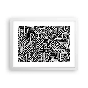 Poster in cornice bianca - Composizione precolombiana - 40x30 cm