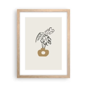 Poster in cornice rovere chiaro - Monstera: ornamento della casa - 30x40 cm