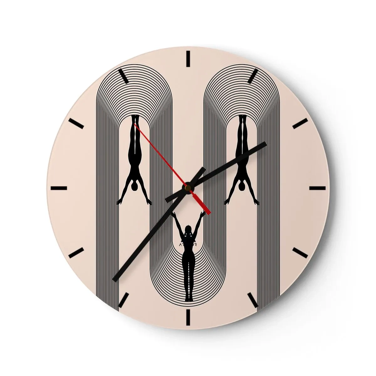Orologio da parete - Orologio in Vetro - Sottosopra - 40x40 cm