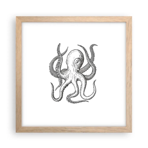 Poster in cornice rovere chiaro - Ballando con le onde - 30x30 cm