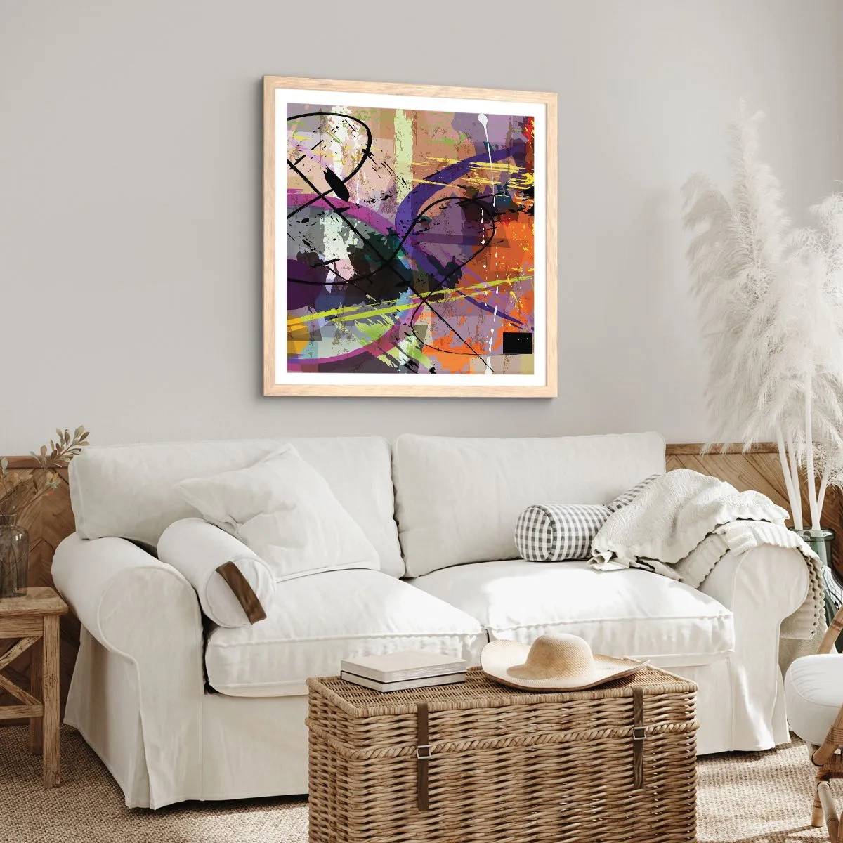 Poster in cornice rovere chiaro - Per la via diritta o tortuosa - 40x40 cm