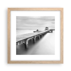 Poster in cornice rovere chiaro - Sempre più lontano. - 30x30 cm