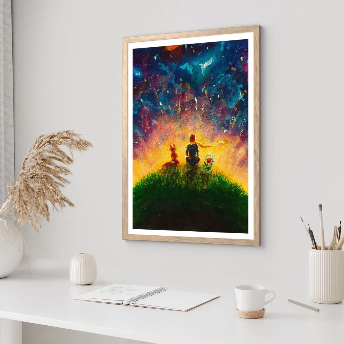 Poster in cornice rovere chiaro - Amore e amicizia: l'intero mondo - 70x100 cm