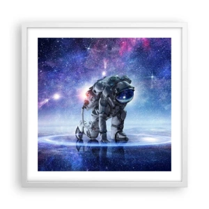 Poster in cornice bianca - Il cielo stellato sopra di me - 50x50 cm