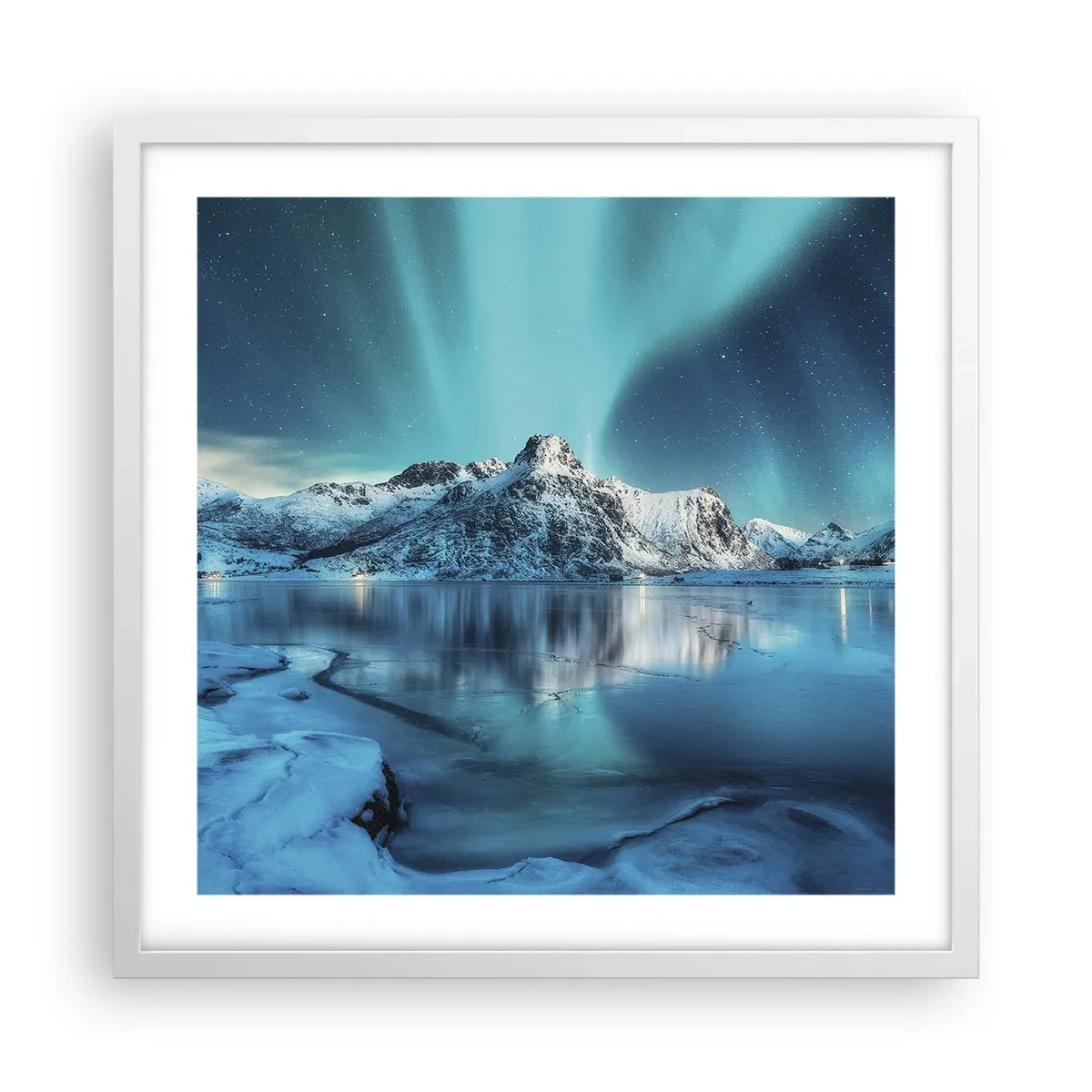 Poster in cornice bianca - Notte di luce - 50x50 cm