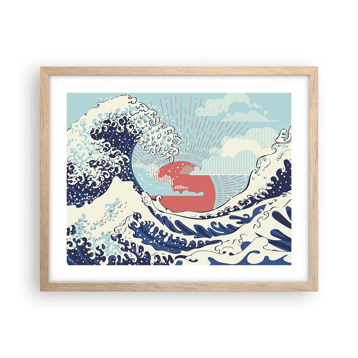 Poster in cornice rovere chiaro - Di ispirazione giapponese - 50x40 cm