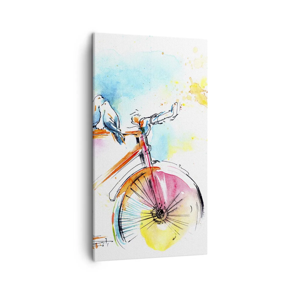 Quadro su tela - Stampe su Tela - In due in bicicletta - 45x80 cm