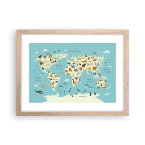 Poster in cornice rovere chiaro - Buoni vicini - 40x30 cm