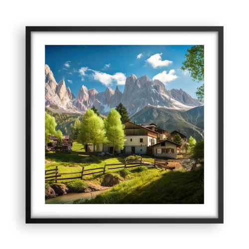 Poster in cornice nera - Idillio alpino - 50x50 cm