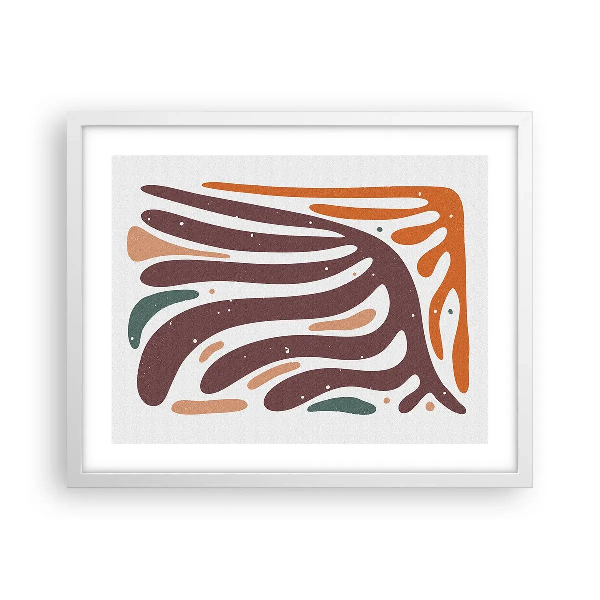 Poster in cornice bianca - Composizione organica raggiante - 50x40 cm