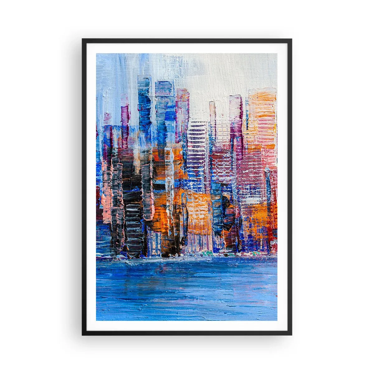 Poster in cornice nera - Metropoli gioiosa - 70x100 cm