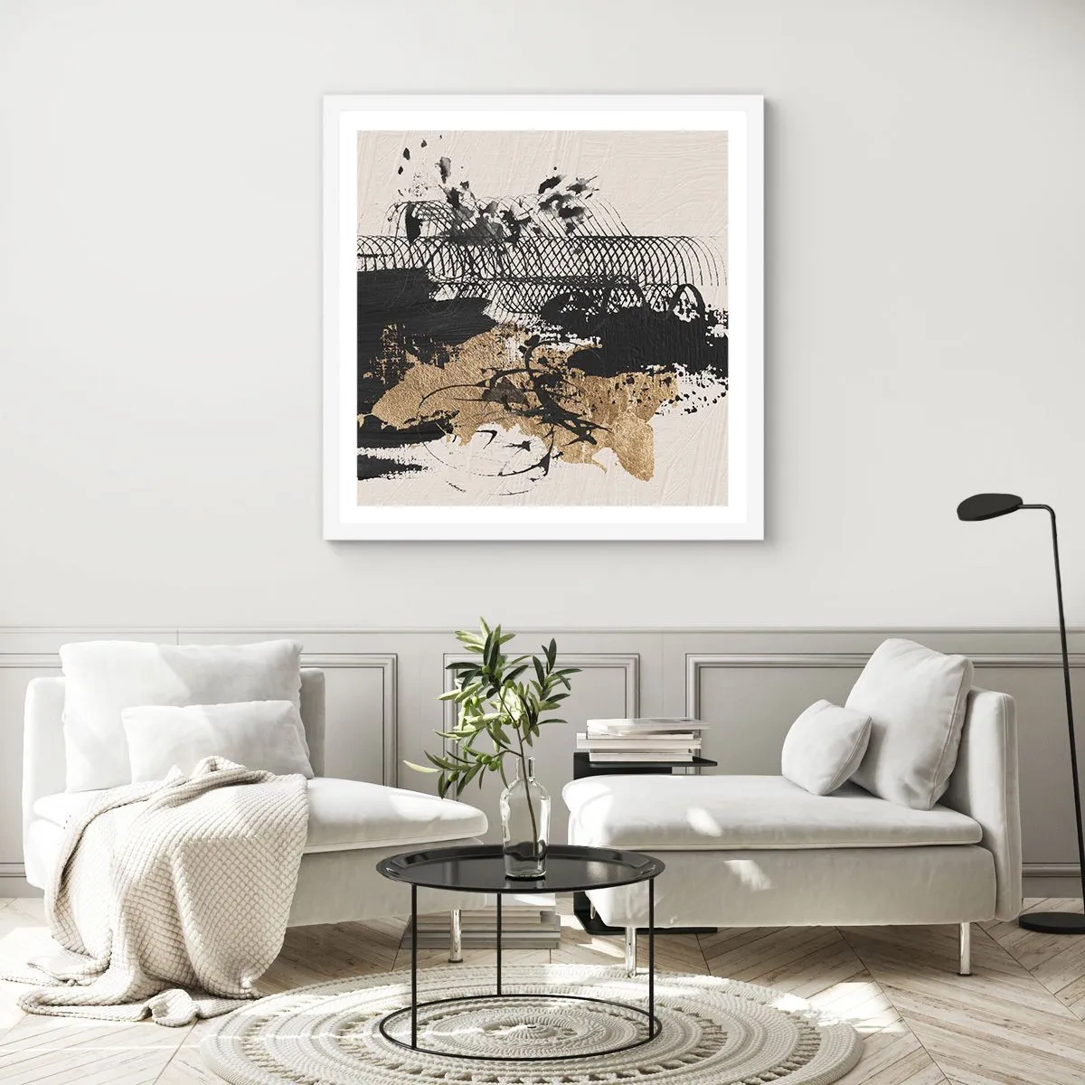Poster in cornice bianca - Composizione con passione - 50x50 cm