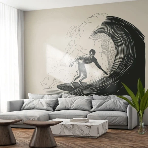 Fotomurali Autoadesivo Deluxe Sticker - Il re delle onde - Onda, Fare surf, Sport - 400x280 cm