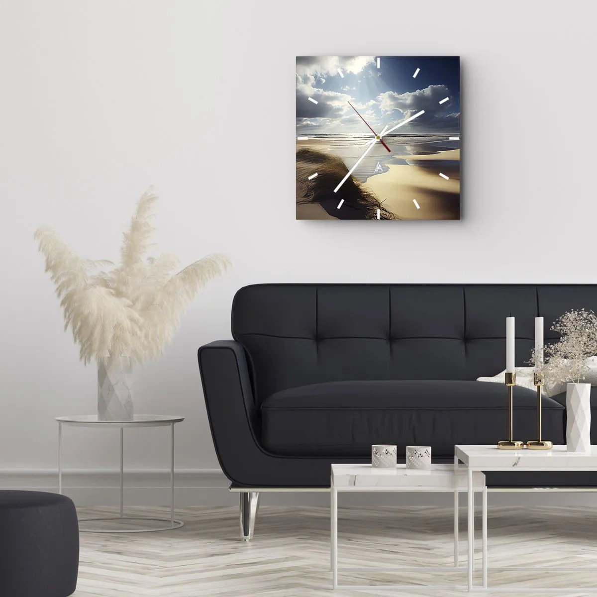 Orologio da parete - Orologio in Vetro - Spiaggia incontaminata - 30x30 cm