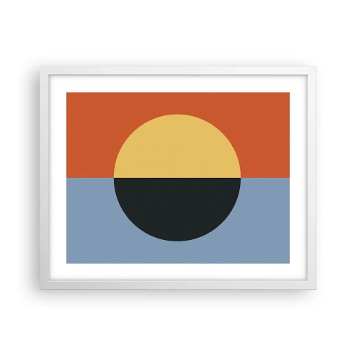 Poster in cornice bianca - Composizione di caldo e freddo - 50x40 cm