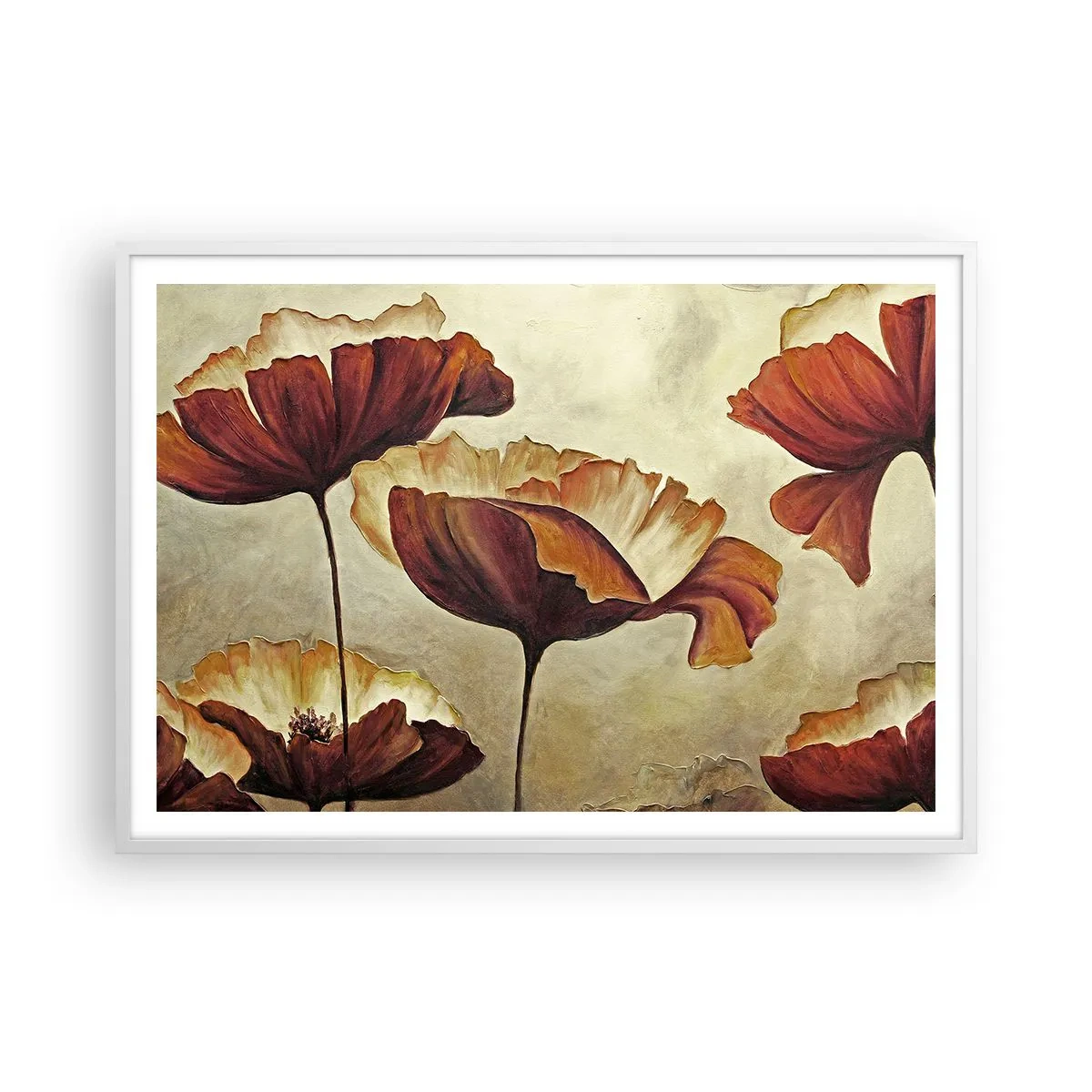 Poster in cornice bianca - Nei prati e nei campi - 100x70 cm