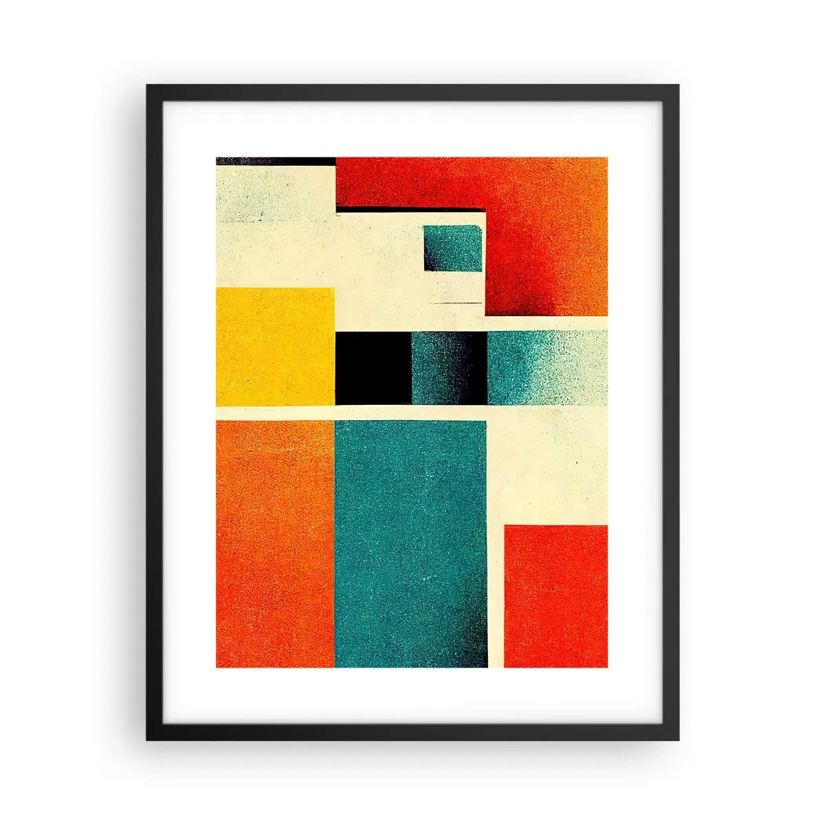 Poster in cornice nera - Astrazione geometrica: energia buona - 40x50 cm