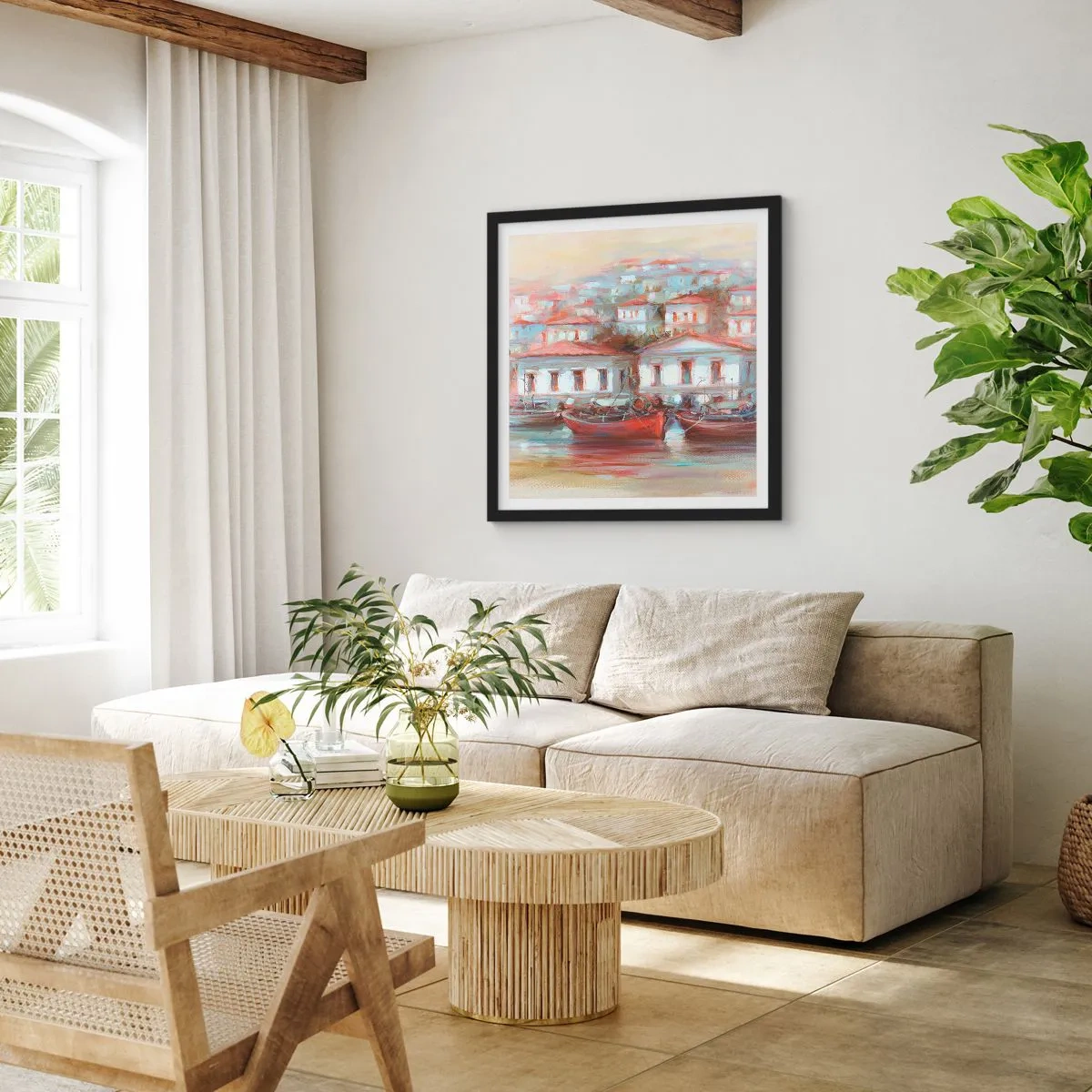 Poster in cornice nera - Cittadina felice - 40x40 cm