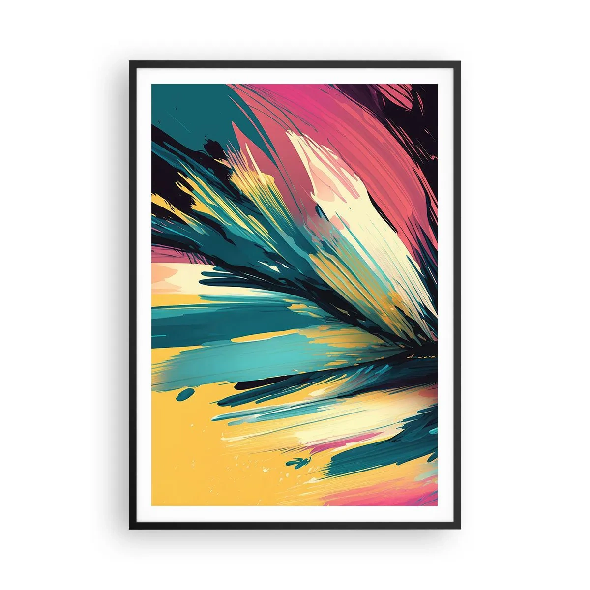 Poster in cornice nera - Composizione: esplosione di gioia - 70x100 cm