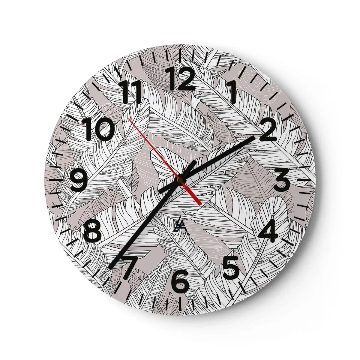 Orologio da parete - Orologio in Vetro - Vortice di piume - 30x30 cm