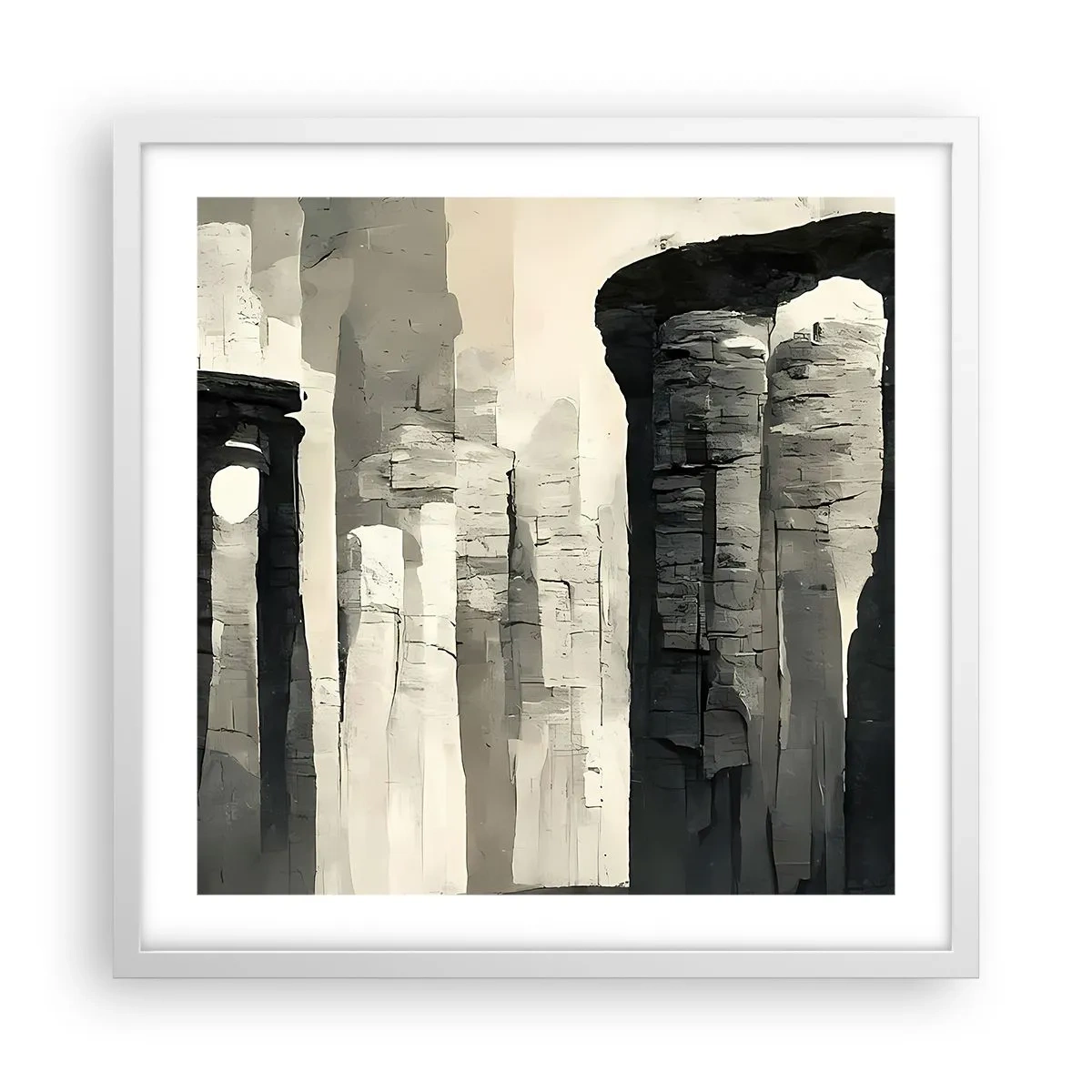 Poster in cornice bianca - La maestà dell'antichità - 50x50 cm