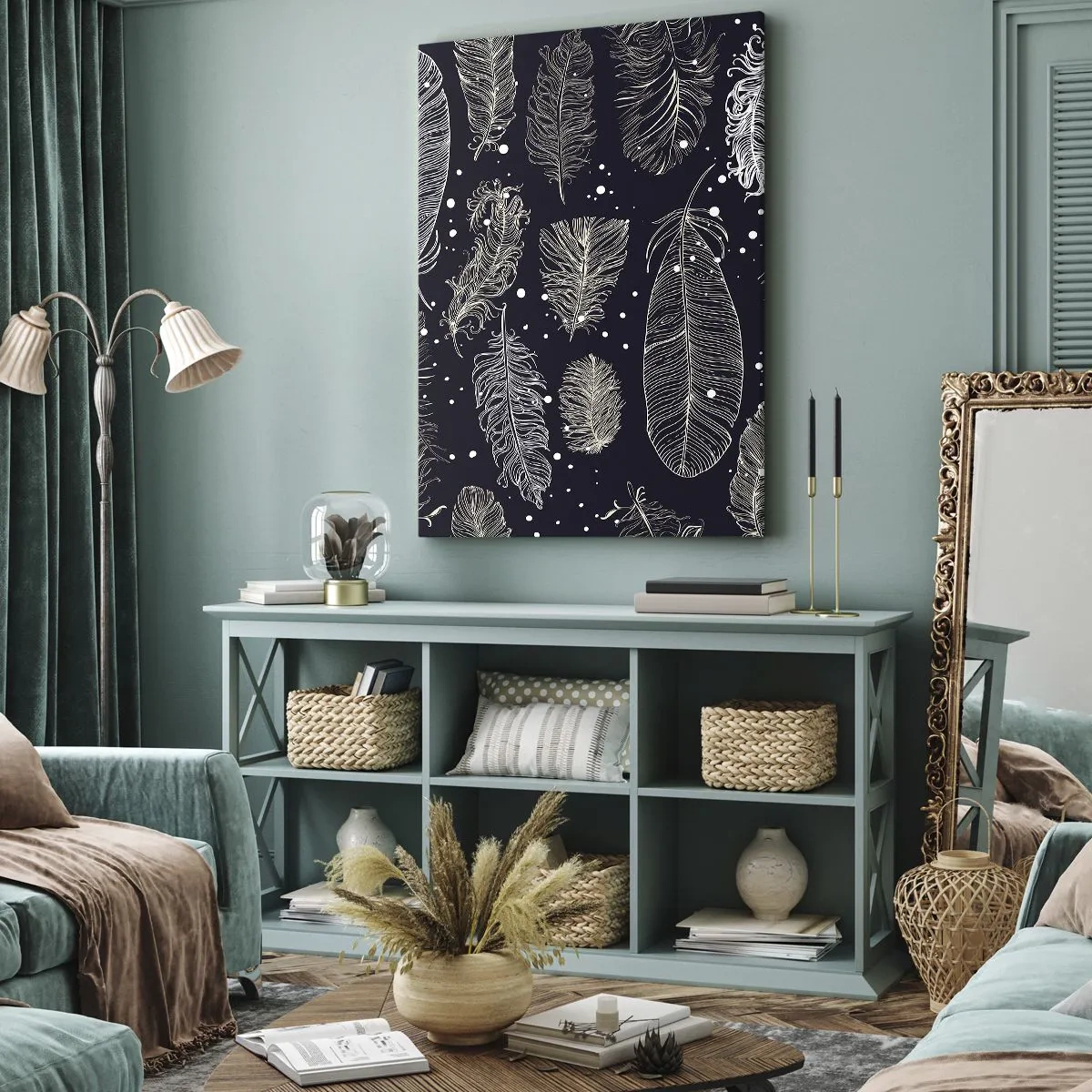 Quadro su tela - Stampe su Tela - Pizzo piumato - 55x100 cm