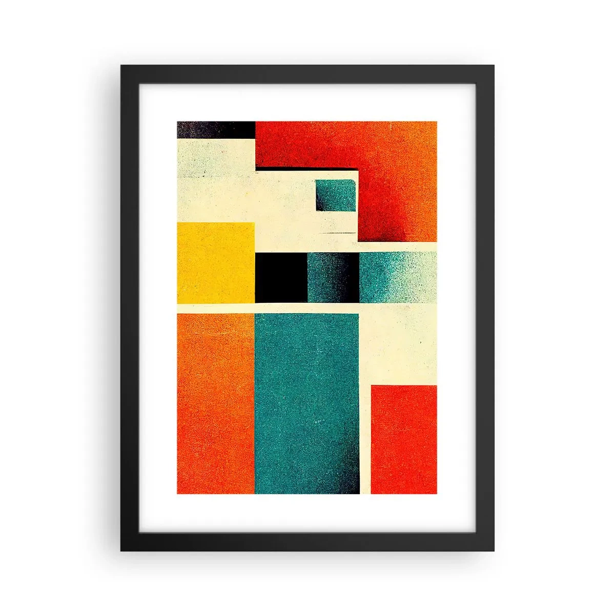 Poster in cornice nera - Astrazione geometrica: energia buona - 30x40 cm